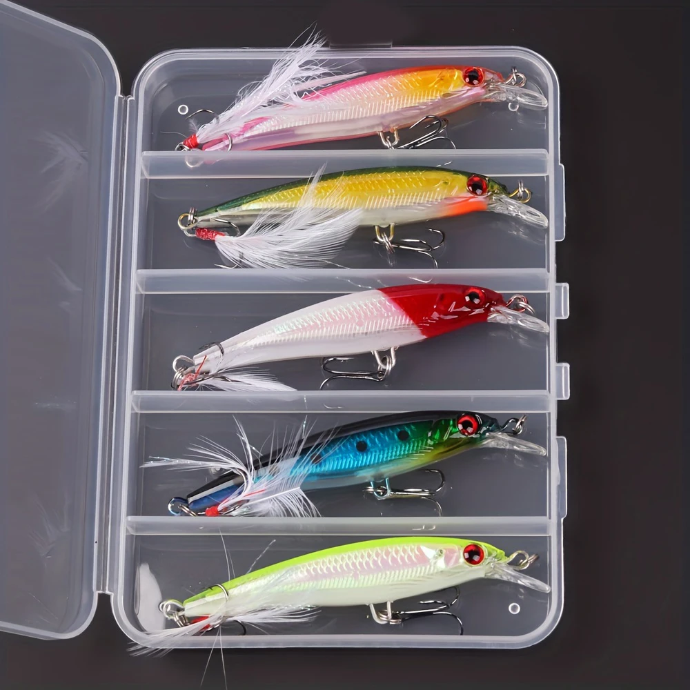 レーザー3Dアイズバイオニックミノー釣りルアー5個/箱 -  - Fishing Hook Box のレビューと価格