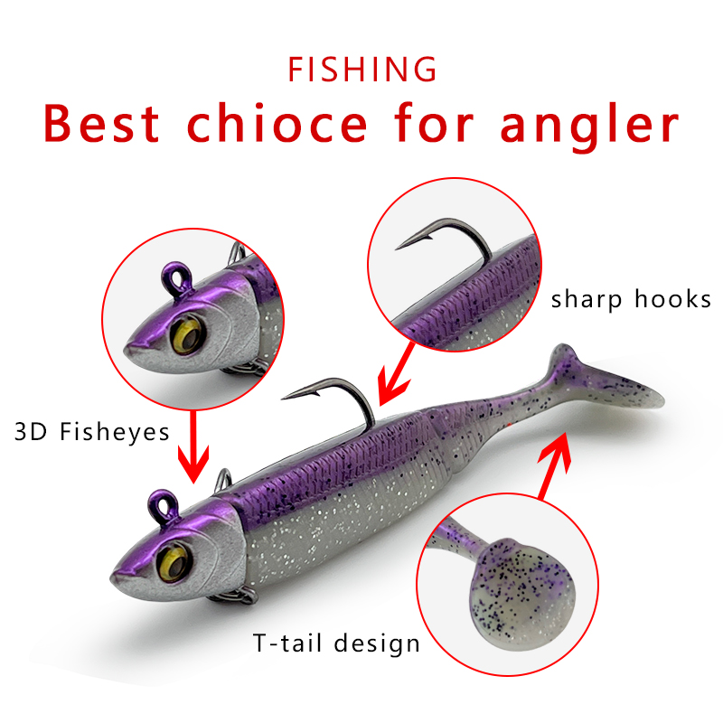6個入り、鉛メッキ加工の釣り用ルアー。超長距離キャストが可能 - Fishing Hook Treble のレビューと価格